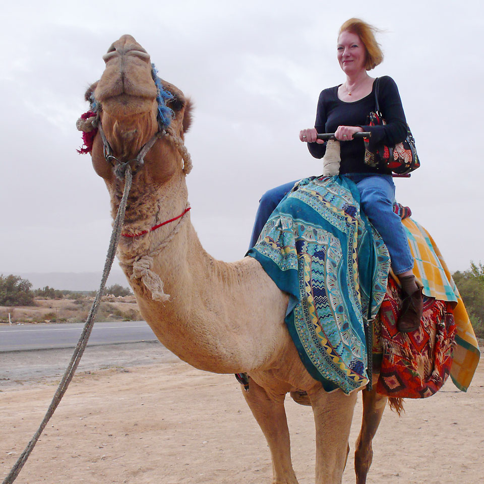 Laurie on a camel