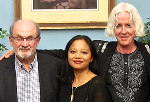 Salman Rushdie, J. Mae Barizo and Paul Cantelon